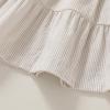 imageYOUNGER TREE Toddler Baby Girls Rainbow Dress Princess Sleeveless Halter Beach Tutu SundressKhaki Striped