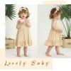 imageYOUNGER TREE Toddler Girl Summer Sundress Sleeveless Casual Dress Ruffle Hem Cotton Solid Outfits with BowknotKhaki