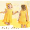 imageYOUNGER TREE Toddler Girl Summer Sundress Sleeveless Casual Dress Ruffle Hem Cotton Solid Outfits with BowknotLemon Yellow
