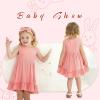 imageYOUNGER TREE Toddler Girl Summer Sundress Sleeveless Casual Dress Ruffle Hem Cotton Solid Outfits with BowknotPink