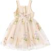 imageYOUNGER TREE 15T Toddler Kids Girls Summer Dress Sling Blue Floral Casual Dress Pattern Girls Party Dress SleevelessApricot Floral Tulle Sling Dress