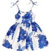 imageYOUNGER TREE 15T Toddler Kids Girls Summer Dress Sling Blue Floral Casual Dress Pattern Girls Party Dress SleevelessBlue Flora Strap Dress