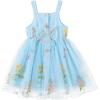 Blue Floral Tulle Sling Dress