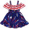 imageYOUNGER TREE 4th of July Toddler Baby Girl Dress Independence Day Outfit Kids American Flag Stars ClothesBluered2