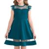 imageYOUNGER TREE Girls Dress Summer Sleeveless Round Neck Mesh A Line Casual Dresses with Pockets 613 YearsNavy Blue