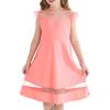 imageYOUNGER TREE Girls Dress Summer Sleeveless Round Neck Mesh A Line Casual Dresses with Pockets 613 YearsPink