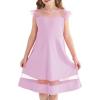 imageYOUNGER TREE Girls Dress Summer Sleeveless Round Neck Mesh A Line Casual Dresses with Pockets 613 YearsPurple