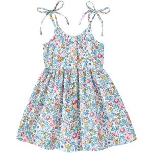 imageYOUNGER TREE 15T Toddler Kids Girls Summer Dress Sling Blue Floral Casual Dress Pattern Girls Party Dress SleevelessBlue Floralb