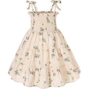 imageYOUNGER TREE Toddler Baby Girls Rainbow Dress Princess Sleeveless Halter Beach Tutu SundressKhaki