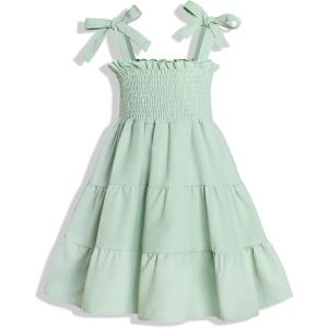 imageYOUNGER TREE Toddler Baby Girls Rainbow Dress Princess Sleeveless Halter Beach Tutu SundressLight Green