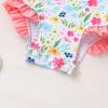 imageInfant Baby Girls Long Sleeve One Piece Swimsuit with Hat Floral Zipper Bathing Suit Leopard Beach WearPink Edged Floral Fragments