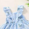imageKids Toddler Baby Girls Rainbow Dress Princess Sleeveless Beach Butterfly SundressBlue Floral
