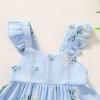 imageKids Toddler Baby Girls Rainbow Dress Princess Sleeveless Beach Butterfly SundressBlue Floral
