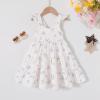 imageKids Toddler Baby Girls Rainbow Dress Princess Sleeveless Beach Butterfly SundressBlue Floral Print White Dress