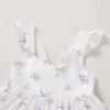 imageKids Toddler Baby Girls Rainbow Dress Princess Sleeveless Beach Butterfly SundressBlue Floral Print White Dress
