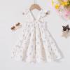 imageKids Toddler Baby Girls Rainbow Dress Princess Sleeveless Beach Butterfly SundressBlue Floral Print White Dress