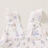 imageKids Toddler Baby Girls Rainbow Dress Princess Sleeveless Beach Butterfly SundressBlue Floral Print White Dress
