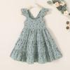 imageKids Toddler Baby Girls Rainbow Dress Princess Sleeveless Beach Butterfly SundressGreen Floral Dress