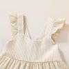 imageKids Toddler Baby Girls Rainbow Dress Princess Sleeveless Beach Butterfly SundressKhaki Stripe