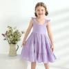 imageKids Toddler Baby Girls Rainbow Dress Princess Sleeveless Beach Butterfly SundressPurple Dress