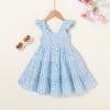 imageKids Toddler Baby Girls Rainbow Dress Princess Sleeveless Beach Butterfly SundressToddler Blue Dress White Floral