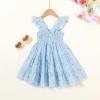 imageKids Toddler Baby Girls Rainbow Dress Princess Sleeveless Beach Butterfly SundressToddler Blue Dress White Floral