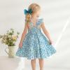 imageKids Toddler Baby Girls Rainbow Dress Princess Sleeveless Beach Butterfly SundressToddler Blue Floral Dress