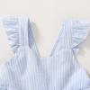 imageKids Toddler Baby Girls Rainbow Dress Princess Sleeveless Beach Butterfly SundressToddler Blue Stripe Dress