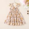 imageKids Toddler Baby Girls Rainbow Dress Princess Sleeveless Beach Butterfly SundressYellow Floral Dress