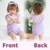 imageYOUNGER TREE Newborn Baby Girl Clothes Solid Color Ruffle Sleeveless Romper Infant Summer Jumpsuit OutfitBright Purple