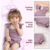 imageYOUNGER TREE Newborn Baby Girl Clothes Solid Color Ruffle Sleeveless Romper Infant Summer Jumpsuit OutfitPurple