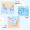imageYOUNGER TREE Toddler Baby Girl Swimsuit Infant One Piece Bathing Suits with Hat Newborn Summer Beach SwimwearBlue Daisy