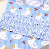 imageYOUNGER TREE Toddler Baby Girl Swimsuit Infant One Piece Bathing Suits with Hat Newborn Summer Beach SwimwearBlue Duck