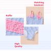 imageYOUNGER TREE Toddler Baby Girl Swimsuit Infant One Piece Bathing Suits with Hat Newborn Summer Beach SwimwearBlue Stripes