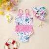 imageYOUNGER TREE Toddler Baby Girl Swimsuit Infant One Piece Bathing Suits with Hat Newborn Summer Beach SwimwearDinosaur