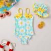 imageYOUNGER TREE Toddler Baby Girl Swimsuit Infant One Piece Bathing Suits with Hat Newborn Summer Beach SwimwearGreen Daisy