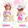 imageYOUNGER TREE Toddler Baby Girl Swimsuit Infant One Piece Bathing Suits with Hat Newborn Summer Beach SwimwearJellyfish