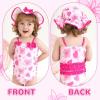 imageYOUNGER TREE Toddler Baby Girl Swimsuit Infant One Piece Bathing Suits with Hat Newborn Summer Beach SwimwearPink Butterfly