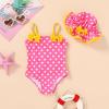 imageYOUNGER TREE Toddler Baby Girl Swimsuit Infant One Piece Bathing Suits with Hat Newborn Summer Beach SwimwearPink Polka Dot