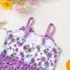 imageYOUNGER TREE Toddler Baby Girl Swimsuit Infant One Piece Bathing Suits with Hat Newborn Summer Beach SwimwearPurple Floral