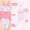 imageYOUNGER TREE Toddler Baby Girl Swimsuit Infant One Piece Bathing Suits with Hat Newborn Summer Beach SwimwearSeahorse