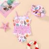 imageYOUNGER TREE Toddler Baby Girl Swimsuit Infant One Piece Bathing Suits with Hat Newborn Summer Beach SwimwearShell