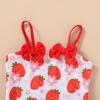 imageYOUNGER TREE Toddler Baby Girl Swimsuit Infant One Piece Bathing Suits with Hat Newborn Summer Beach SwimwearStrawberry