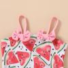 imageYOUNGER TREE Toddler Baby Girl Swimsuit Infant One Piece Bathing Suits with Hat Newborn Summer Beach SwimwearWatermelon