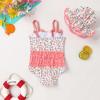 imageYOUNGER TREE Toddler Baby Girl Swimsuit Infant One Piece Bathing Suits with Hat Newborn Summer Beach SwimwearWhite Pink Flowers