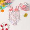 imageYOUNGER TREE Toddler Baby Girl Swimsuit Infant One Piece Bathing Suits with Hat Newborn Summer Beach SwimwearWhite Pink Flowers