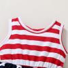 imageYOUNGER TREE Toddler Baby Girls Summer Outfit Stars and Stripes BowKnot Dress Independents Day SuitsBackless Bowknot