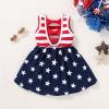 imageYOUNGER TREE Toddler Baby Girls Summer Outfit Stars and Stripes BowKnot Dress Independents Day SuitsBackless Bowknot