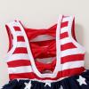 imageYOUNGER TREE Toddler Baby Girls Summer Outfit Stars and Stripes BowKnot Dress Independents Day SuitsBackless Bowknot