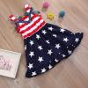 imageYOUNGER TREE Toddler Baby Girls Summer Outfit Stars and Stripes BowKnot Dress Independents Day SuitsNavy